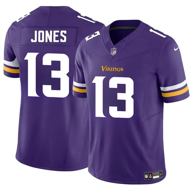Men's Purple Minnesota Vikings #13 Daniel Jones 2024 F.U.S.E. Vapor Untouchable Limited Stitched Jersey
